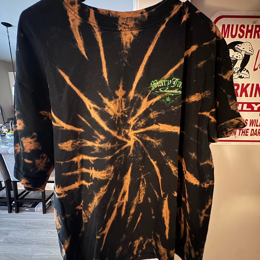 Black and Orange Tie-Dye T-Shirt